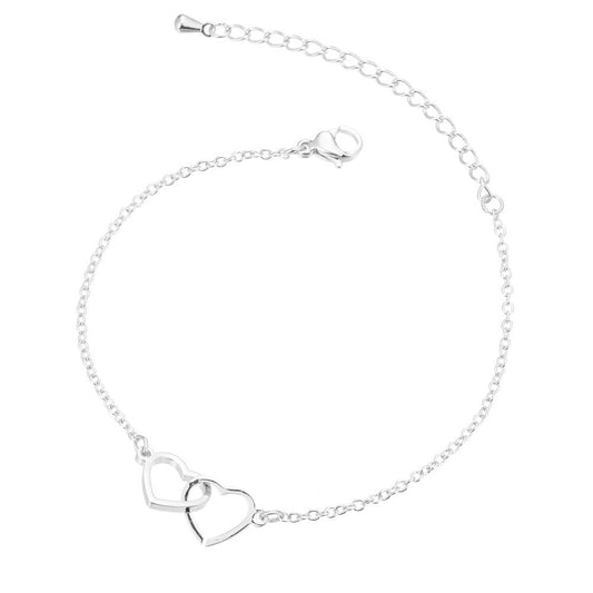 Sterling Silver Dubbel hjärta - Halsband